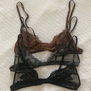 Fenty Savage Triangle Lace Mesh Bras 3-pack